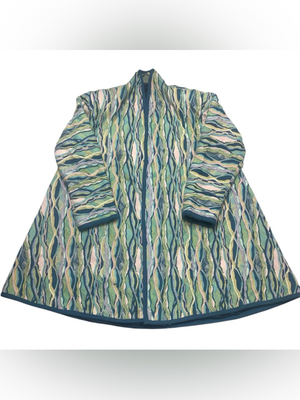 COOGI Teal Green Multi-Pattern swing coat